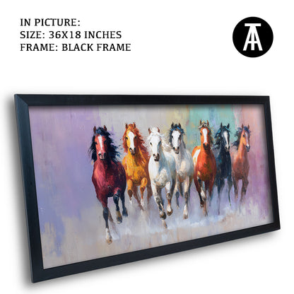 Seven Horses in Vibrant Abstract by TravelArty