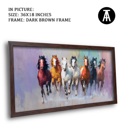 Seven Horses in Vibrant Abstract by TravelArty