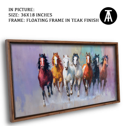 Seven Horses in Vibrant Abstract by TravelArty