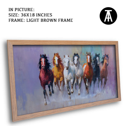 Seven Horses in Vibrant Abstract by TravelArty