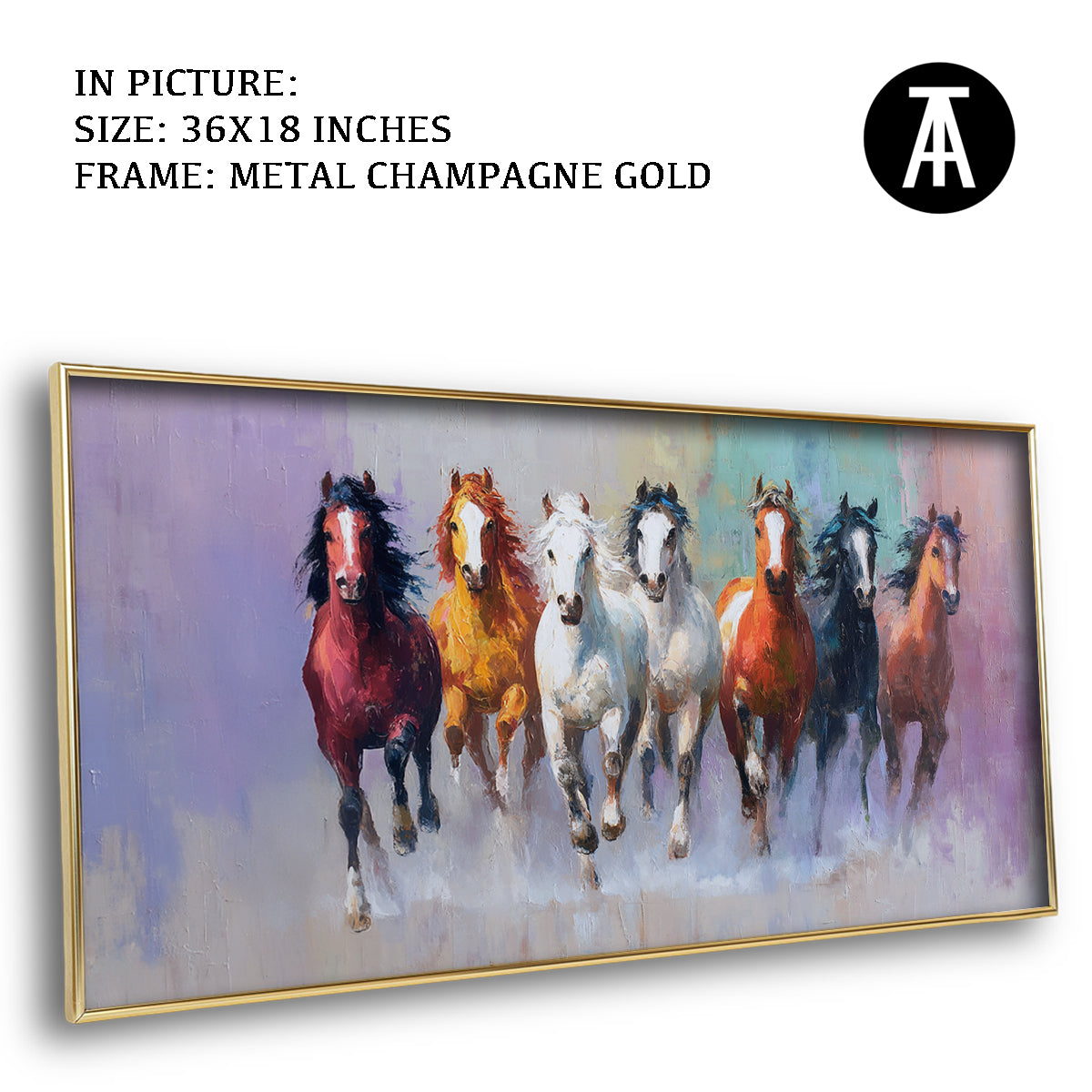 Seven Horses in Vibrant Abstract by TravelArty