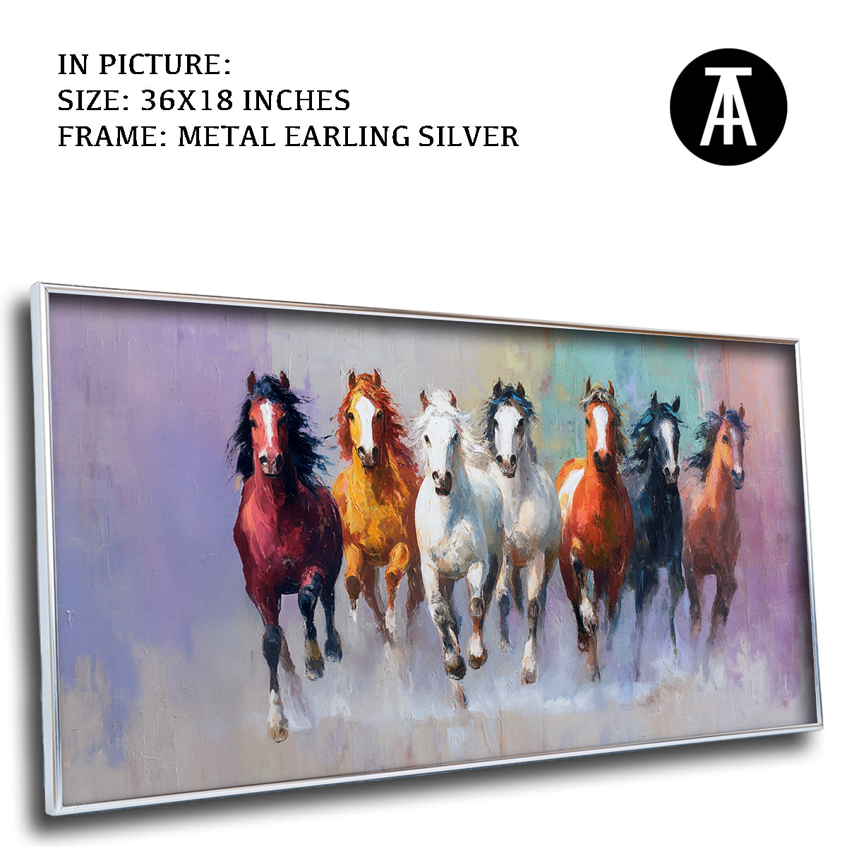 Seven Horses in Vibrant Abstract by TravelArty