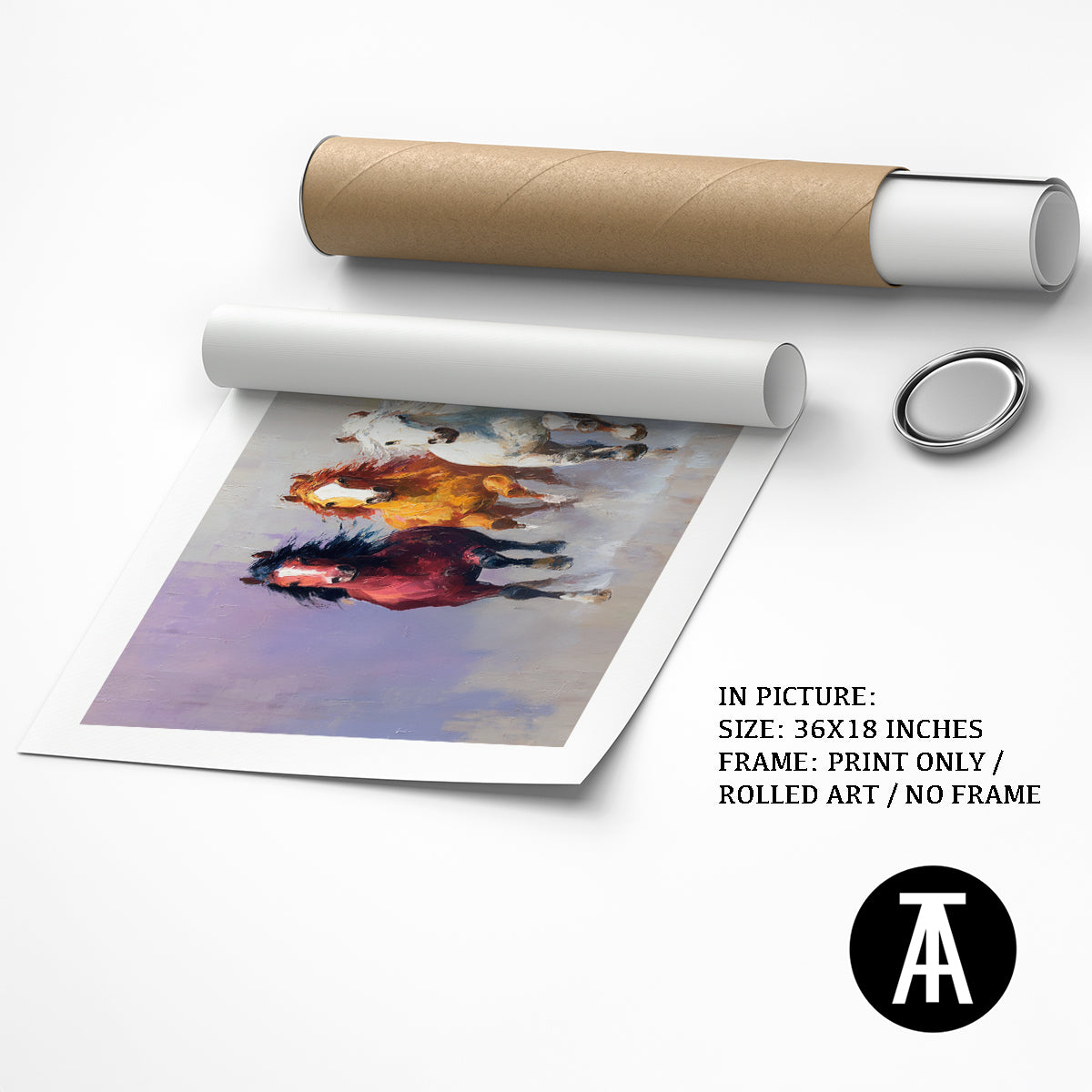 Seven Horses in Vibrant Abstract by TravelArty