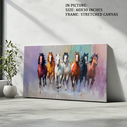 Seven Horses in Vibrant Abstract by TravelArty