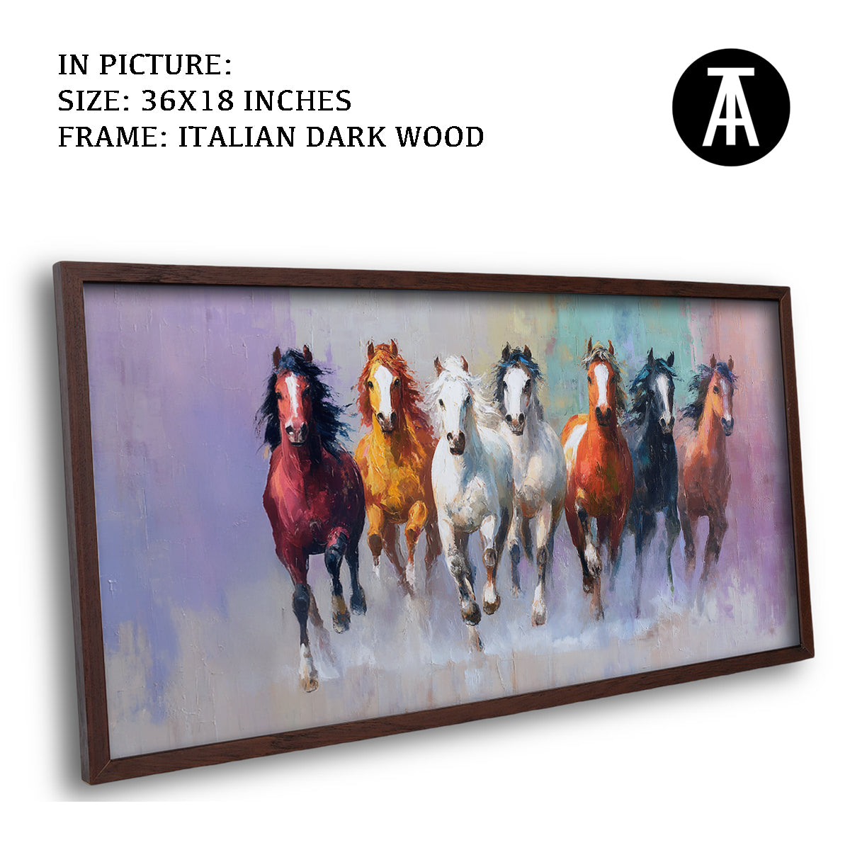 Seven Horses in Vibrant Abstract by TravelArty