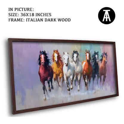 Seven Horses in Vibrant Abstract by TravelArty