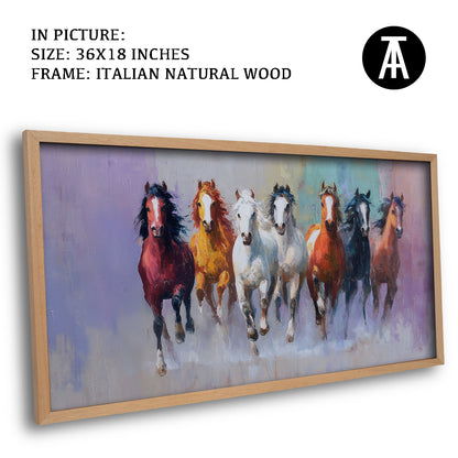 Seven Horses in Vibrant Abstract by TravelArty