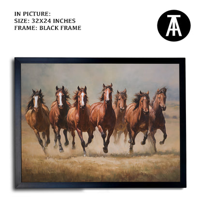 Seven Running Horses in the Field by TravelArty