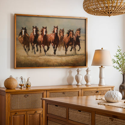 Seven Running Horses in the Field by TravelArty