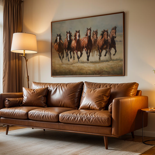 Seven Running Horses in the Field by TravelArty