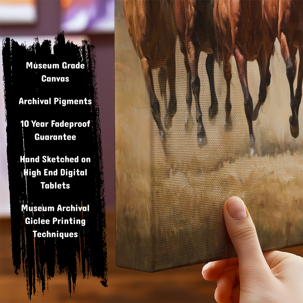 Seven Running Horses in the Field by TravelArty