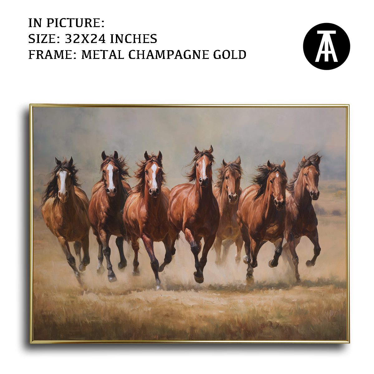 Seven Running Horses in the Field by TravelArty