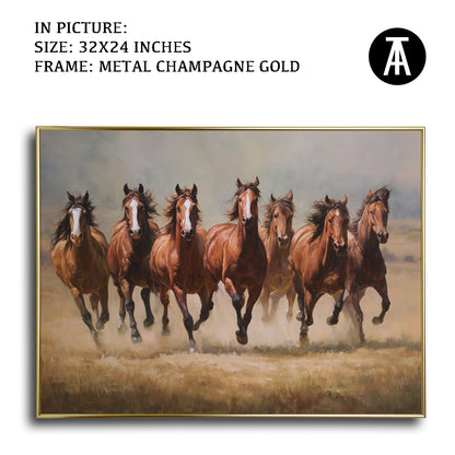 Seven Running Horses in the Field by TravelArty