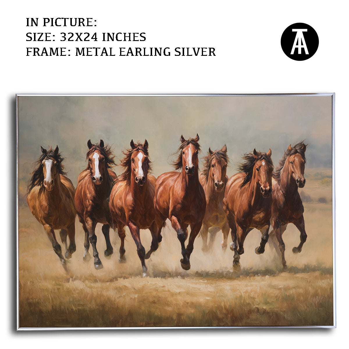 Seven Running Horses in the Field by TravelArty