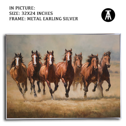 Seven Running Horses in the Field by TravelArty