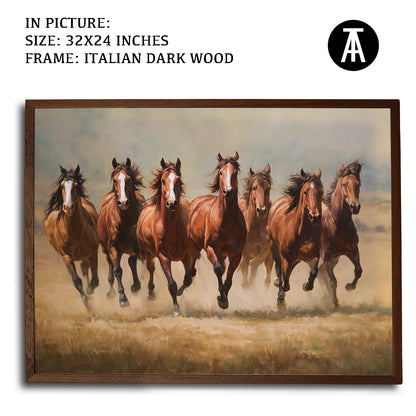 Seven Running Horses in the Field by TravelArty