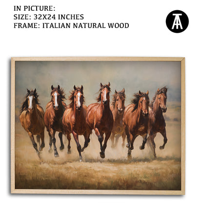 Seven Running Horses in the Field by TravelArty