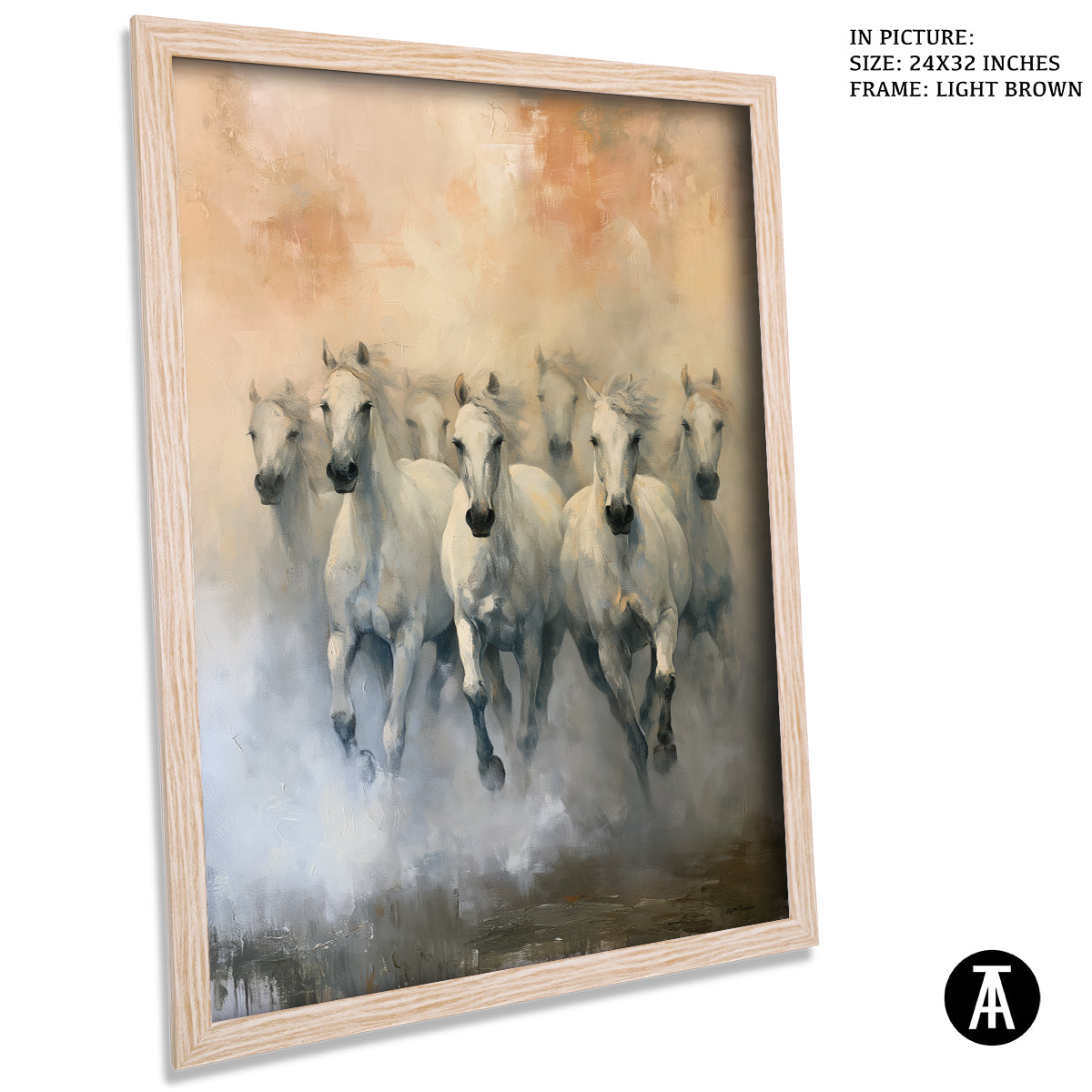 Artwork in Light Brown Frame