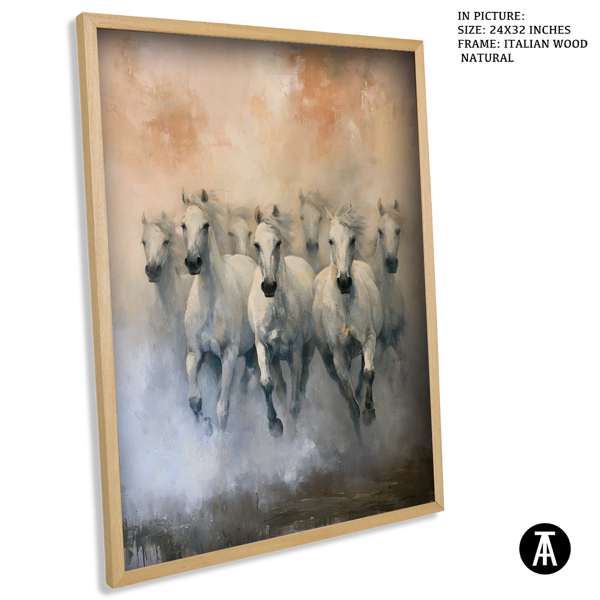 Artwork in Natural Wood Frame