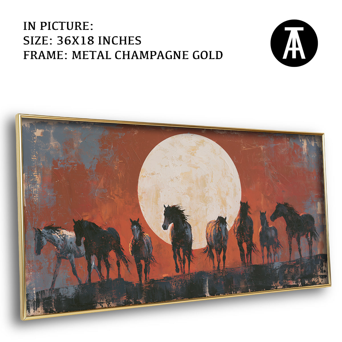 Artwork in Metal Champagne Gold Frame
