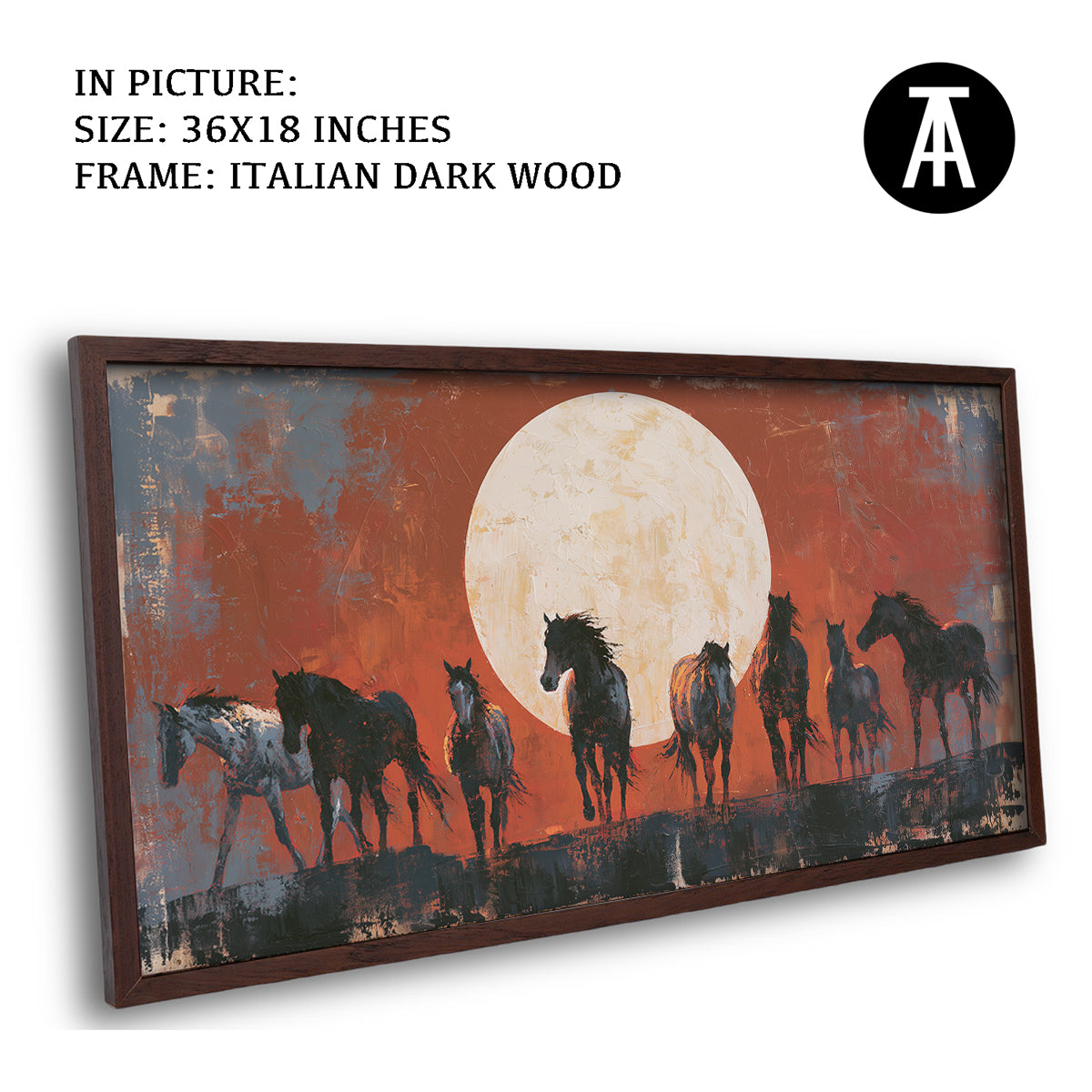 Artwork in Dark Wood Frame