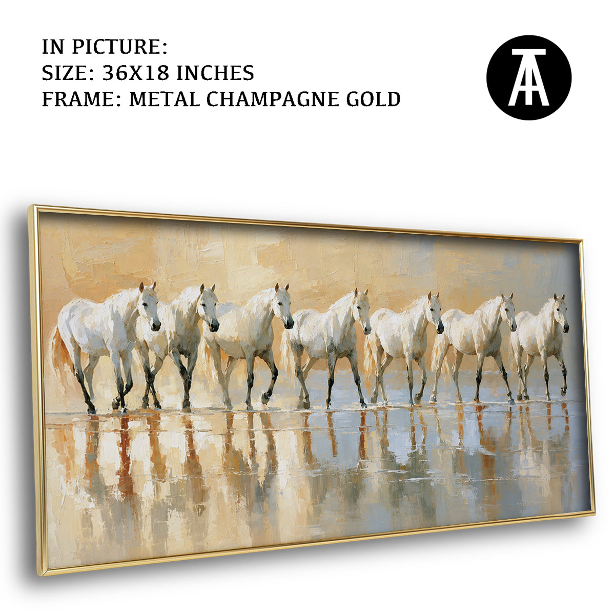 Artwork in Metal Champagne Gold Frame
