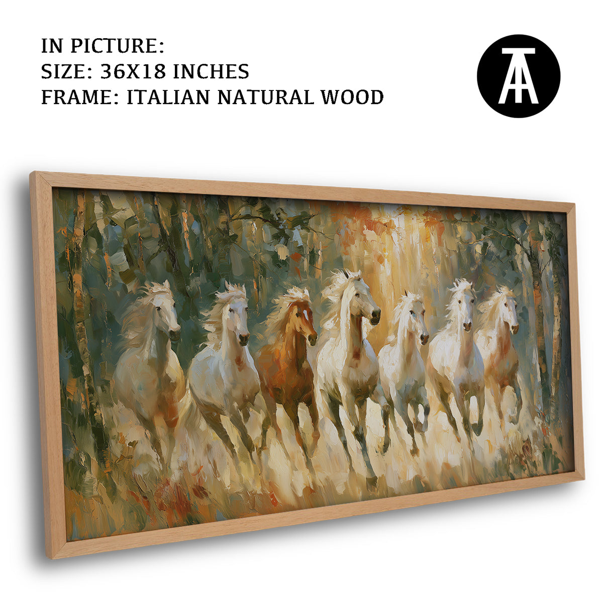 Artwork in Natural Wood Frame