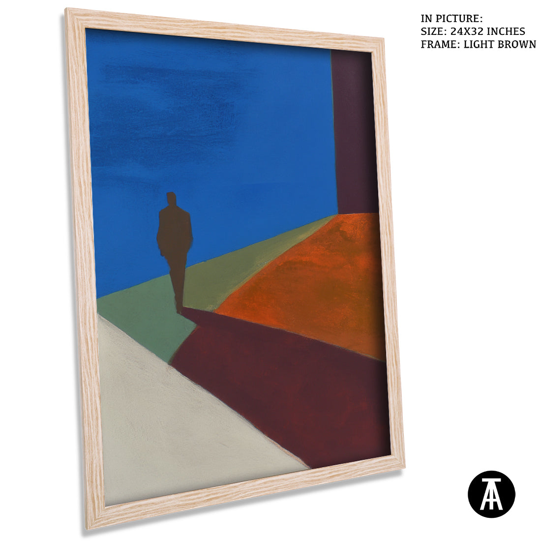 Artwork in Light Brown Frame