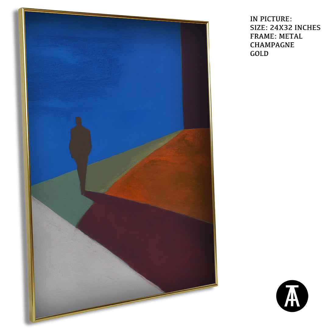 Artwork in Metal Champagne Gold Frame