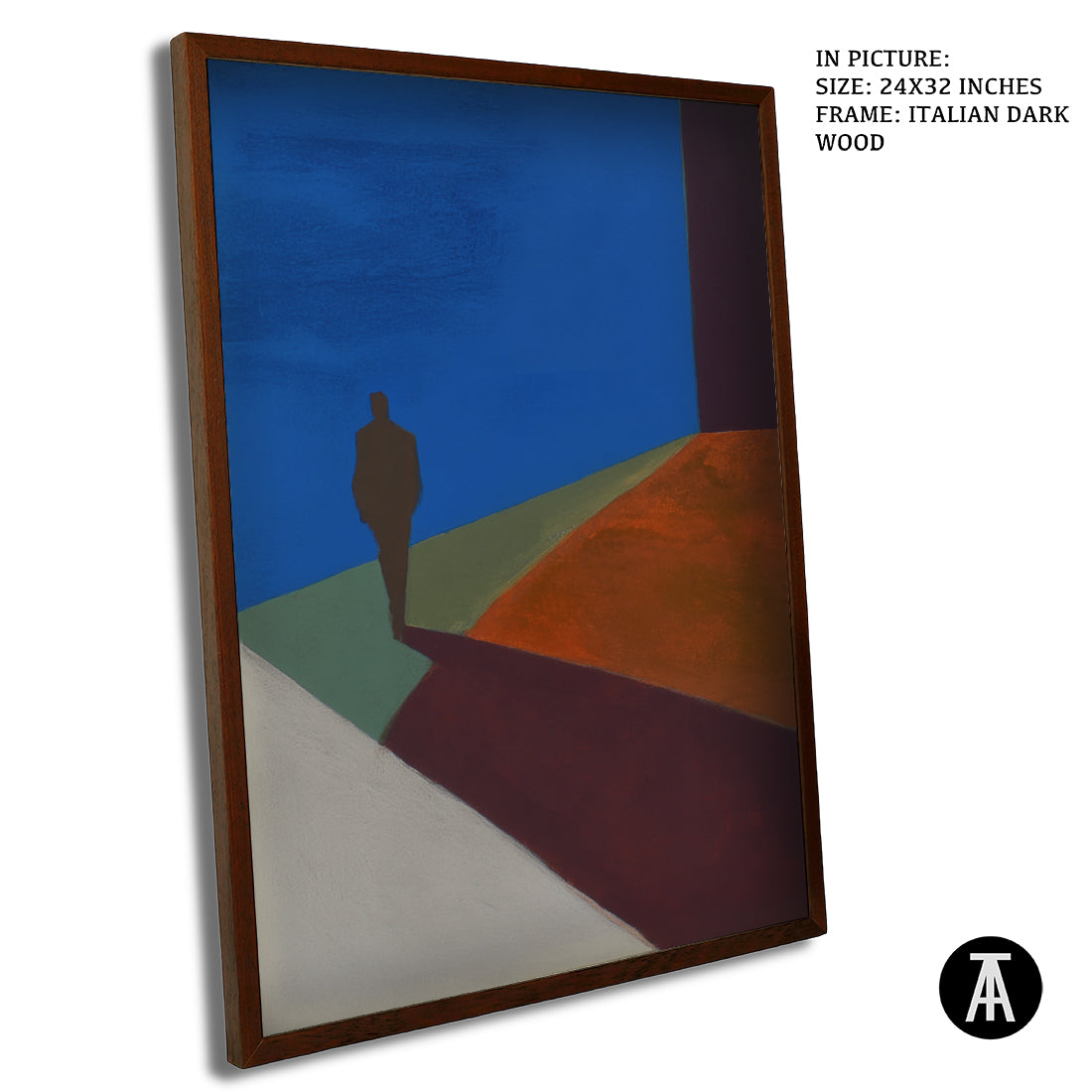 Artwork in Dark Wood Frame