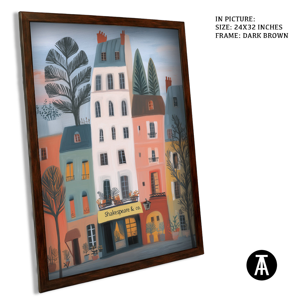 Artwork in Dark Brown Frame