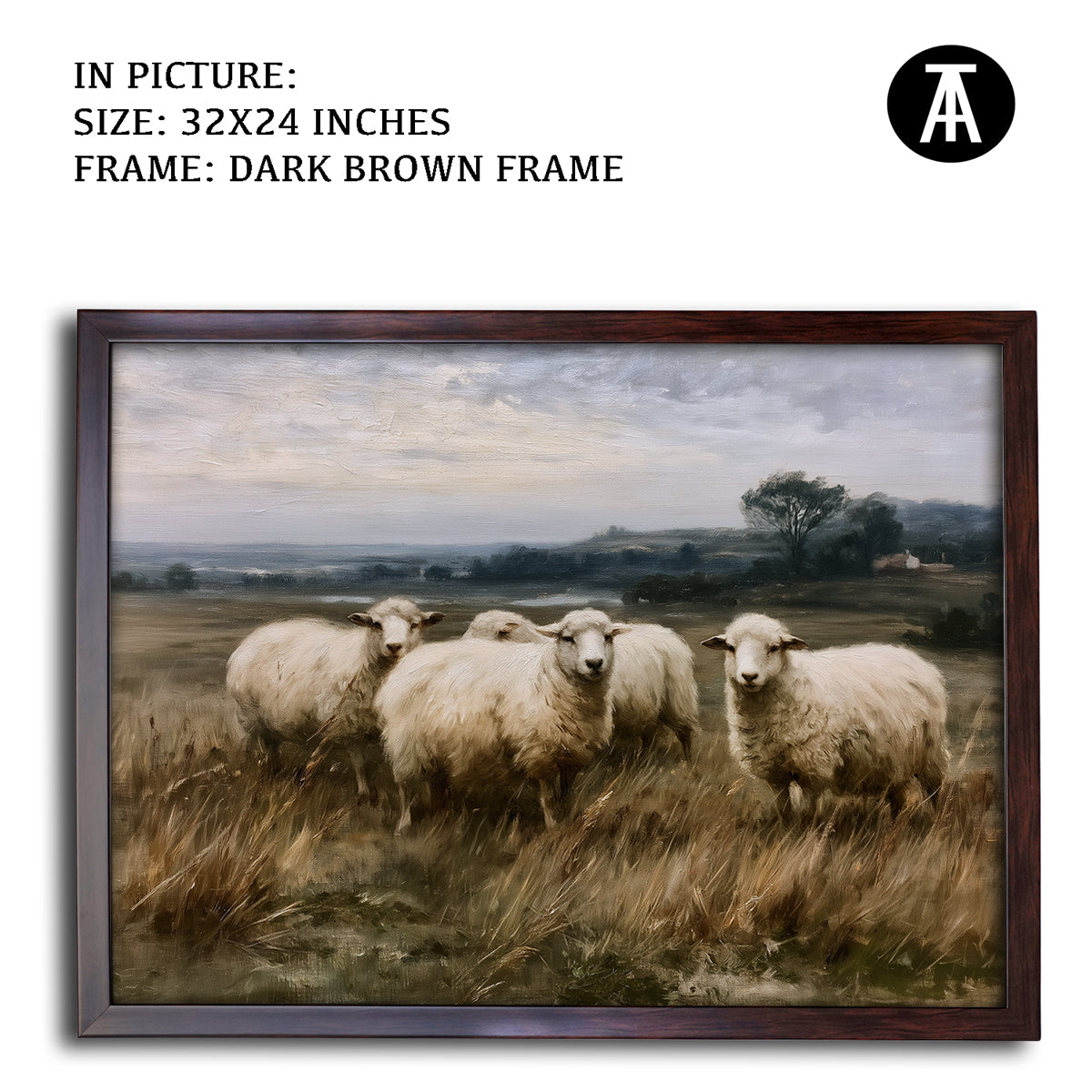 Artwork in Dark Brown Frame