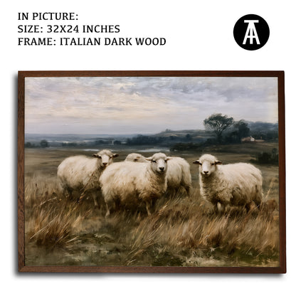 Artwork in Dark Wood Frame