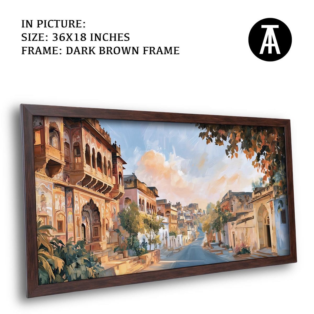 Artwork in Dark Brown Frame