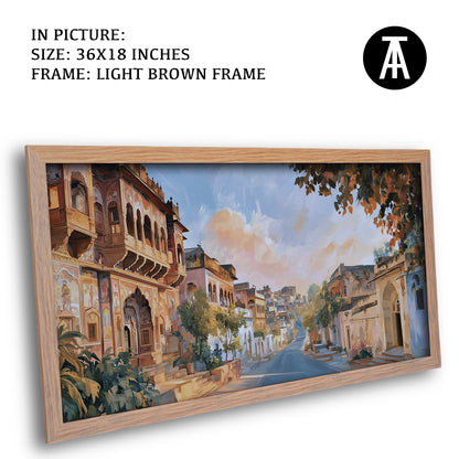 Artwork in Light Brown Frame