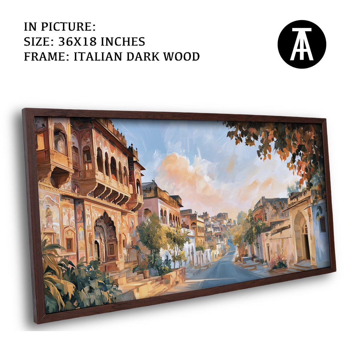 Artwork in Dark Wood Frame