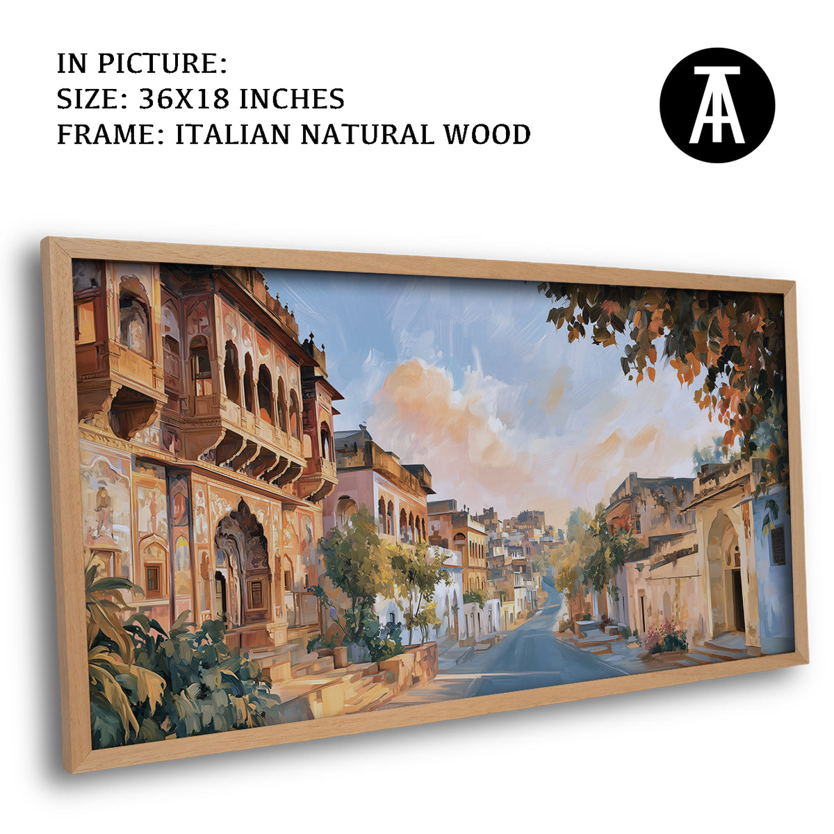 Artwork in Natural Wood Frame