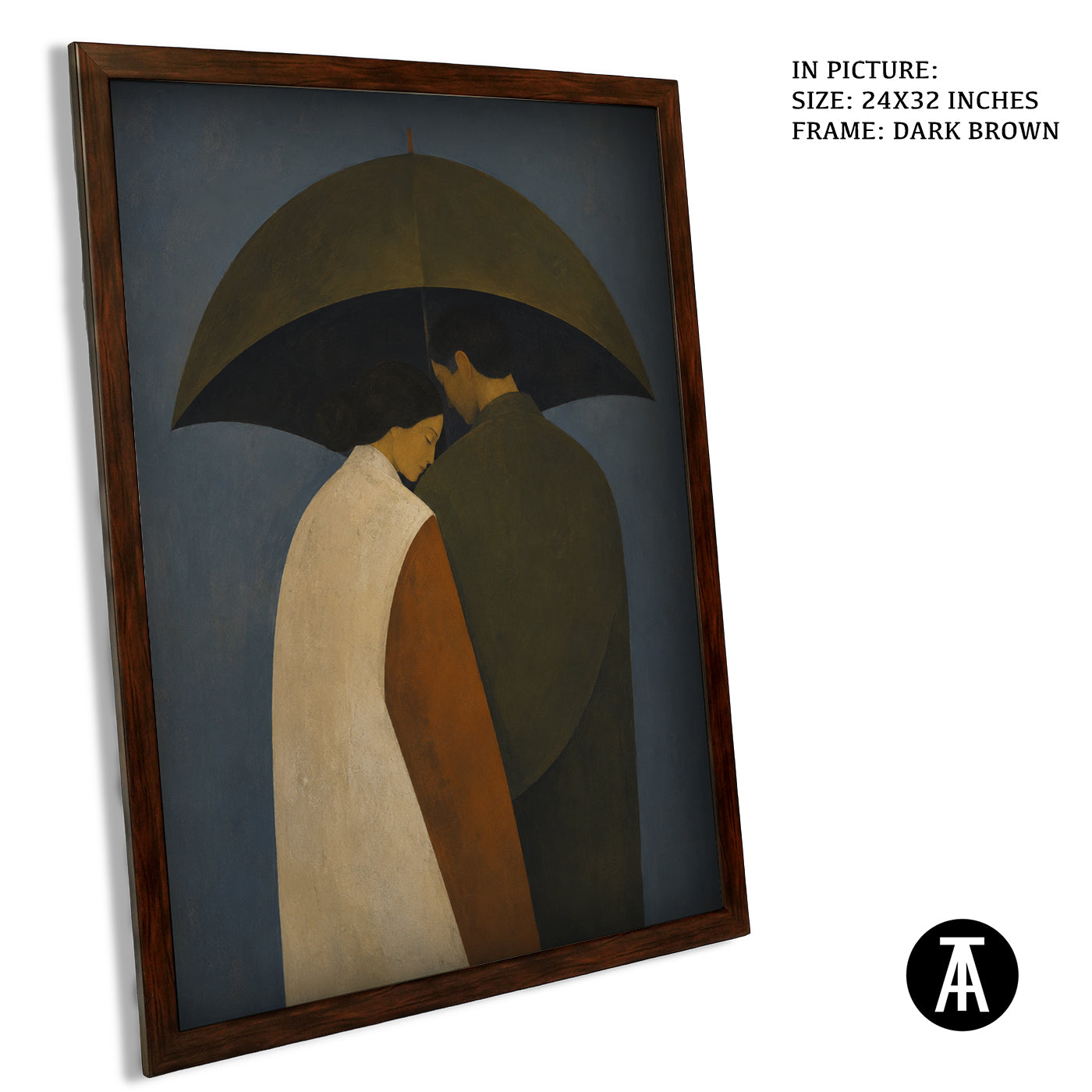 Artwork in Dark Brown Frame