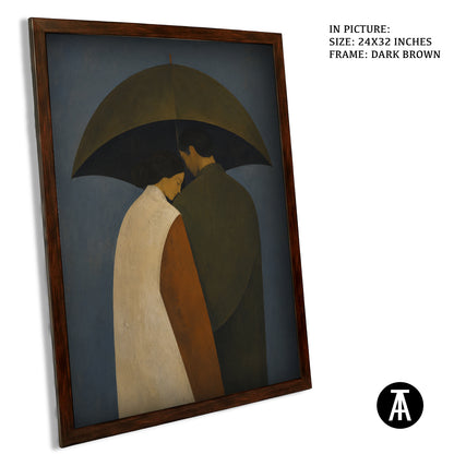 Artwork in Dark Brown Frame