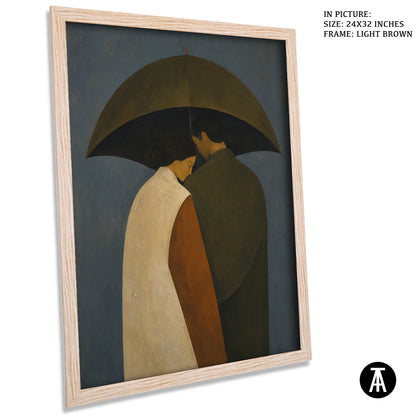 Artwork in Light Brown Frame