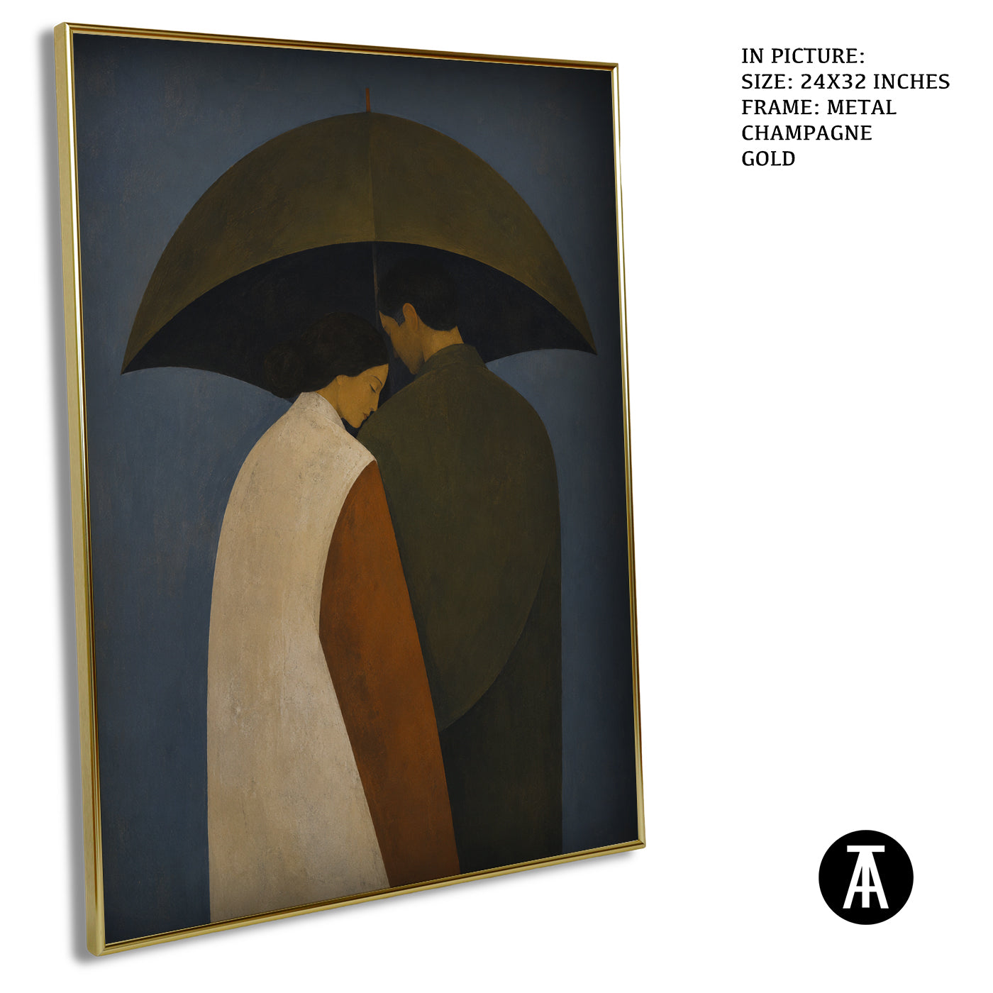 Artwork in Metal Champagne Gold Frame