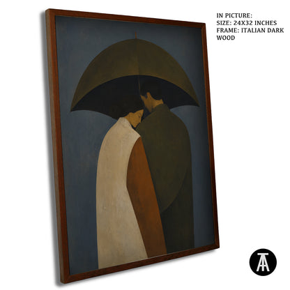 Artwork in Dark Wood Frame
