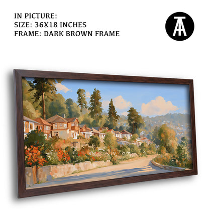 Artwork in Dark Brown Frame
