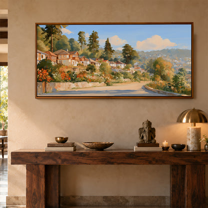 Panoramic Indian Painting in a Lifestyle Setting