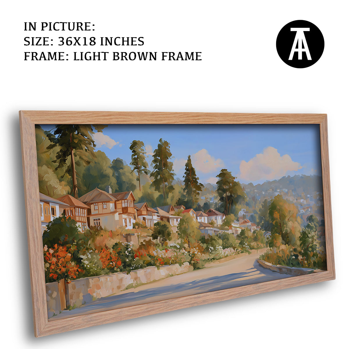 Artwork in Light Brown Frame