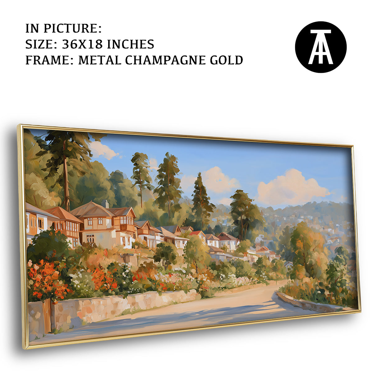 Artwork in Metal Champagne Gold Frame