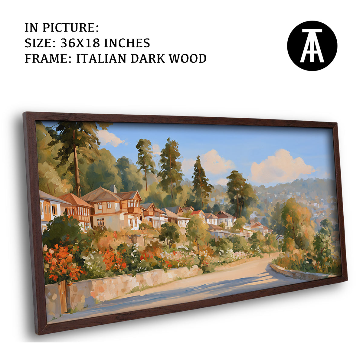 Artwork in Dark Wood Frame