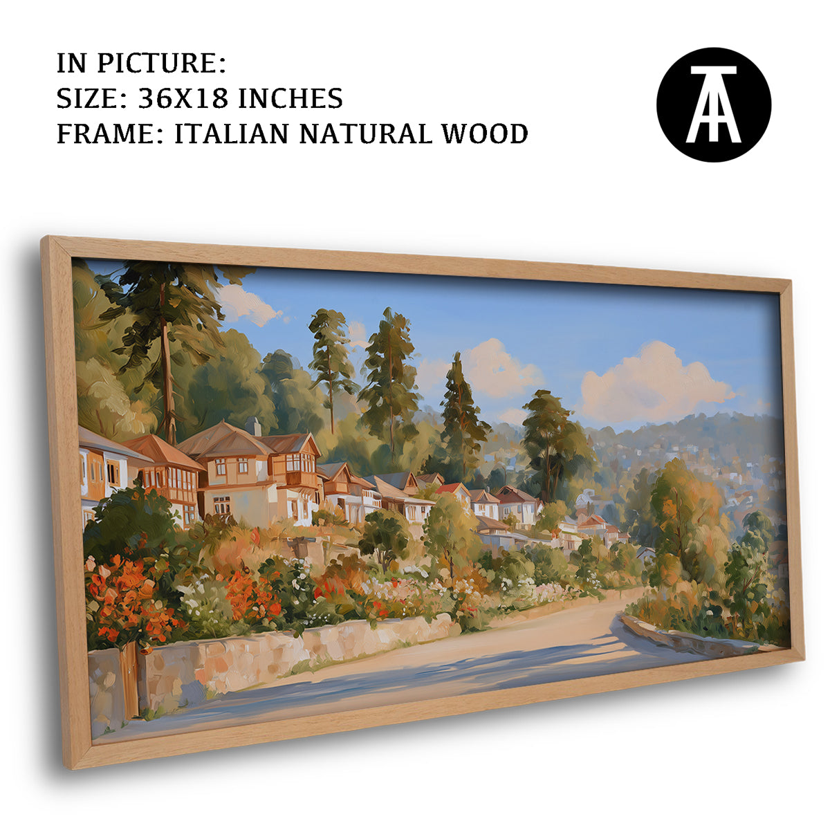 Artwork in Natural Wood Frame