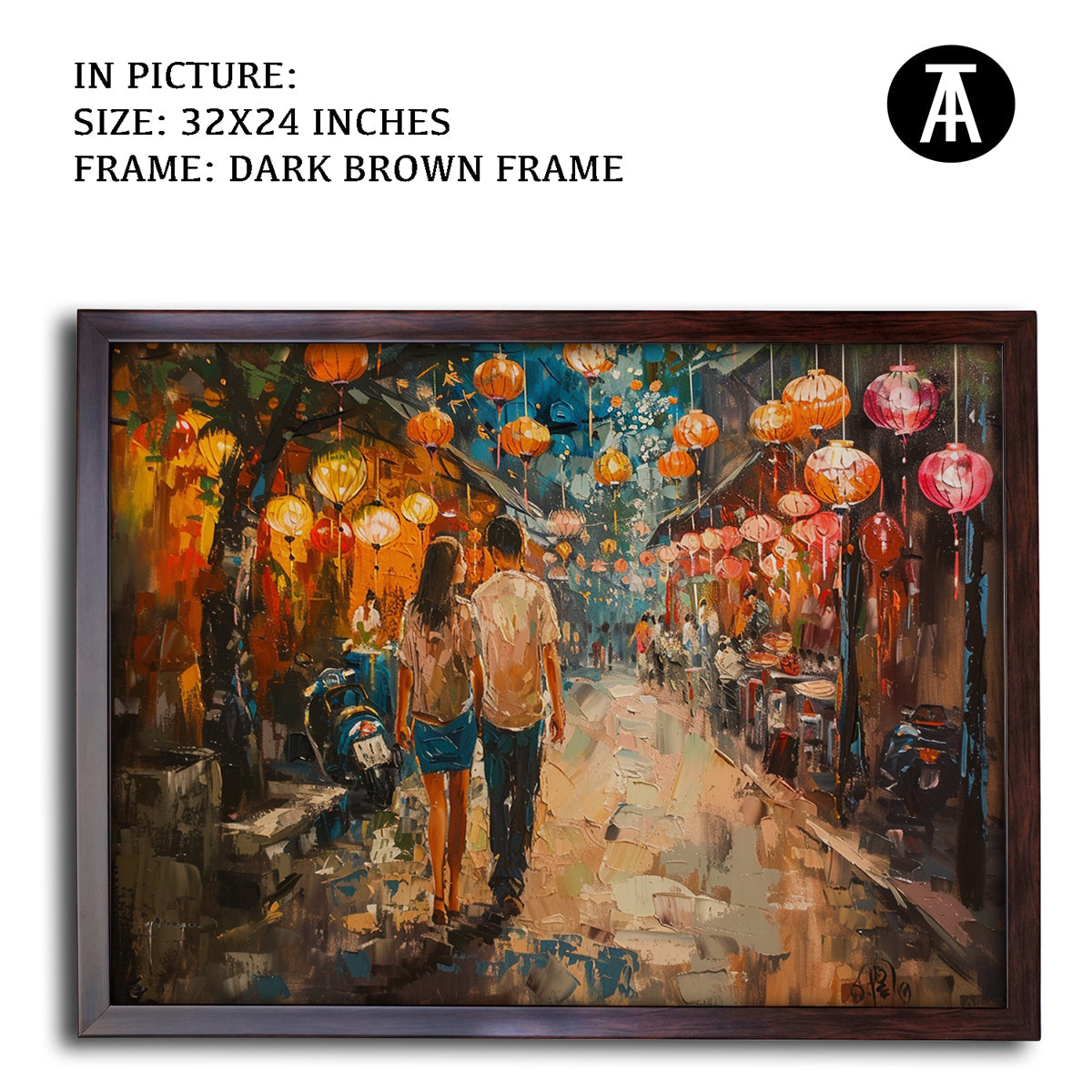 Artwork in Metal Champagne Gold Frame