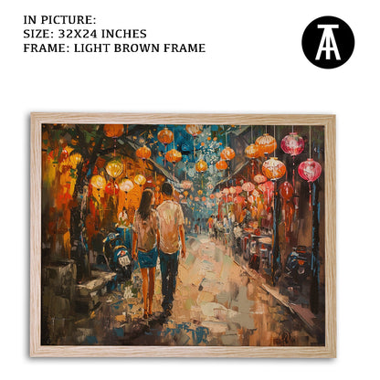 Artwork in Dark Brown Frame